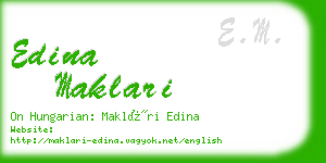 edina maklari business card